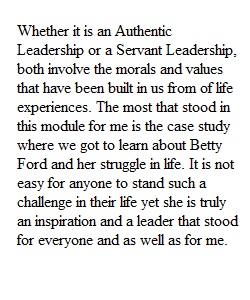 Leadership Week 6 Reflection Paper